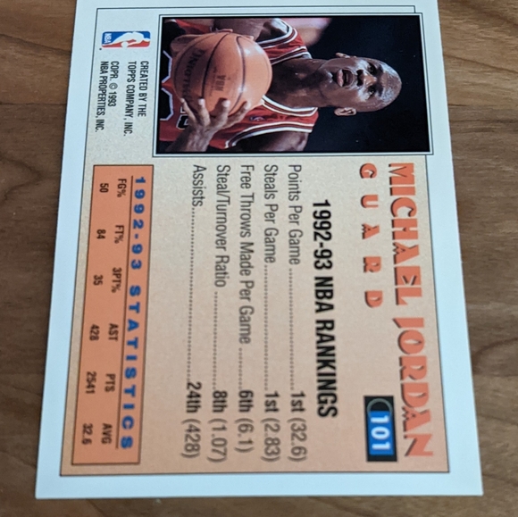 👣1993-94 Topps Michael Jordan All-Star 1st Team - Picture 2 of 2